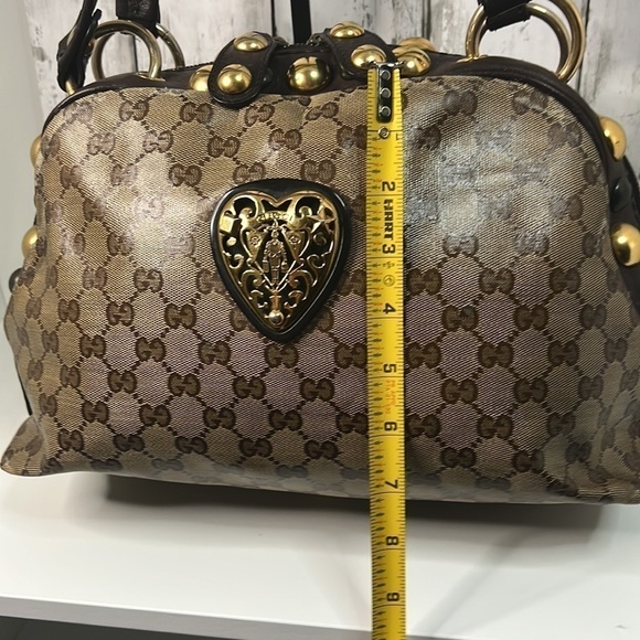 Gucci GG Crystal Canvas Large Babouska Crest Dome Bag - Picture 16 of 17
